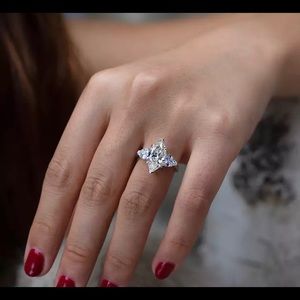 Created Moissanite Citrine Wedding Ring